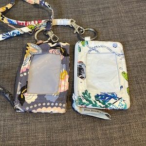 4 / $10 Vera Bradley zip ID case with lanyards